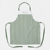 Personalised Forest Green Stripe Pattern Apron (M) Schort (Voorkant)