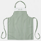 Personalised Forest Green Stripe Pattern Apron Schort (Voorkant)