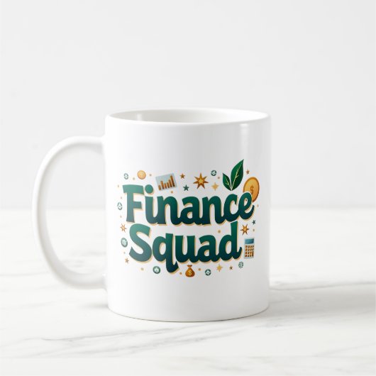 Personalised Funny Finance Squad Koffiemok (Links)