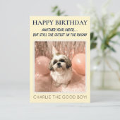 Personalised Funny Happy Birthday With Dog Picture Kaart (Staand voorkant)