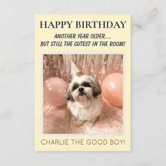 Personalised Funny Happy Birthday With Dog Picture Kaart