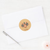 Personalised Funny Turkije in de Herfst Ronde Sticker (Envelop)