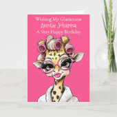 Personalised Glam Giraffe Folded Greeting Card Kaart (Voorkant)