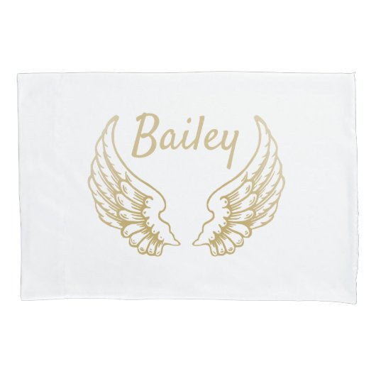 PERSONALISED GOLD ANGEL WINGS KUSSENSLOOP (Voorkant)