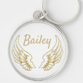 PERSONALISED GOLD ANGEL WINGS SLEUTELHANGER (Voorkant)