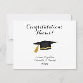 Personalised graduation card, card with mortar cap notitiekaartje (Voorkant)
