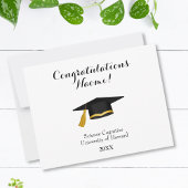 Personalised graduation card, card with mortar cap notitiekaartje