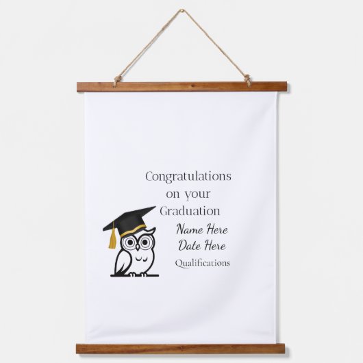 Personalised Graduation Gift for Her – Custom Name Hangend Wandkleed (Voorkant)