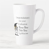 Personalised Graduation Gift for Her – Custom Name Latte Mok (Rechts)