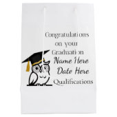 Personalised Graduation Gift for Her – Custom Name Medium Cadeauzakje (Achterkant)