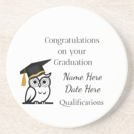 Personalised Graduation Gift for Her – Custom Name Zandsteen Onderzetter