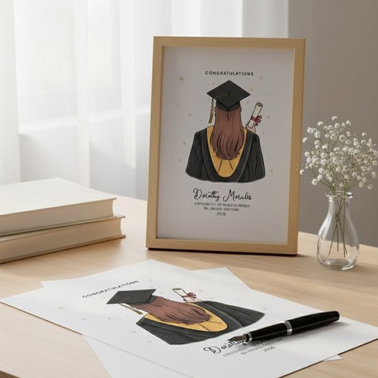 Personalised Graduation Gift Keepsake Grad Friend Canvas Afdruk