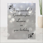 Personalised Granddaughter Birthday Kaart<br><div class="desc">Stylish personalised Birthday Greeting Card for Granddaughter</div>