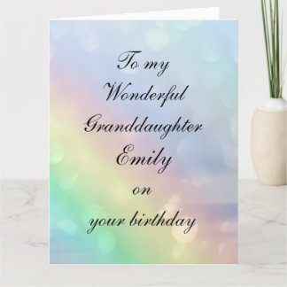 Personalised Granddaughter Birthday Kaart