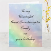 Personalised Great Granddaughter Birthday Kaart (Gele Bloem)