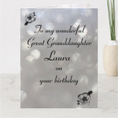 Personalised Great Granddaughter Birthday Kaart (Voorkant)