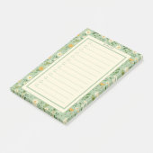 Personalised Green Floral Botanical To Do List. Post-it® Notes (Schuin)