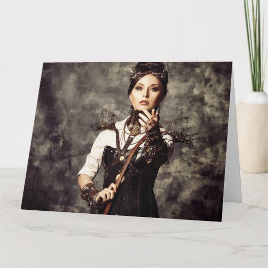 Personalised Greeting Card - Steampunk Art 'Tame' Kaart (Voorkant)