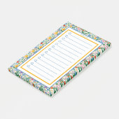 Personalised Happy Floral Botanical To Do List. Post-it® Notes (Schuin)