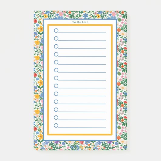 Personalised Happy Floral Botanical To Do List. Post-it® Notes (Voorkant)