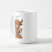 Personalised Highland Cow Gift Koffiemok (Voorkant links)