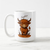 Personalised Highland Cow Gift Koffiemok (Links)