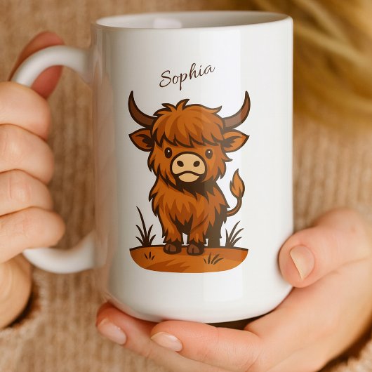 Personalised Highland Cow Gift Koffiemok