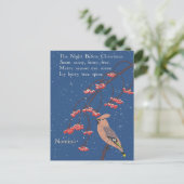 Personalised Holiday Poem Illustrated Waxwing Bird Briefkaart (Staand voorkant)