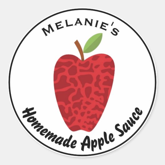 Personalised Homemade Apple Sauce Ronde Sticker (Voorkant)
