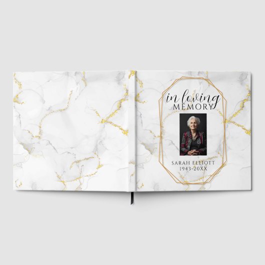 Personalised In Loving Memory Photo  marble Gastenboek (Volledig)