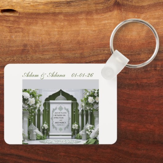 Personalised Islamic Bridal Keychain (Voorkant)
