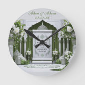 Personalised Islamic Bridal Wall Clock Ronde Klok (Voorkant)
