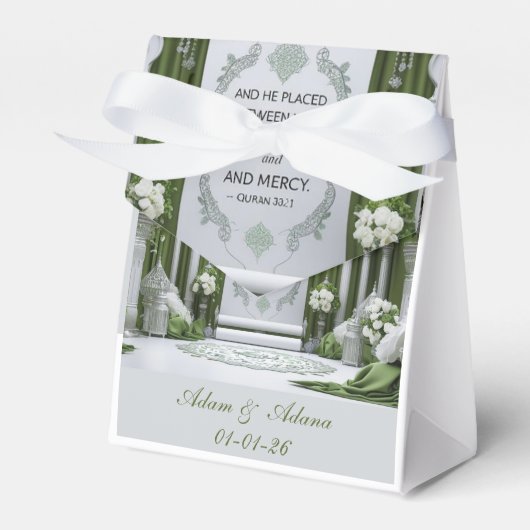 Personalised Islamic Wedding Favor Box  Bedankdoosjes (Voorkant Zijde)