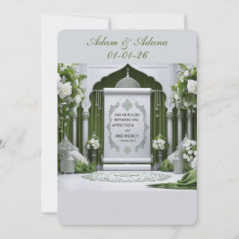 Personalised Islamic Wedding Invitation Kaart