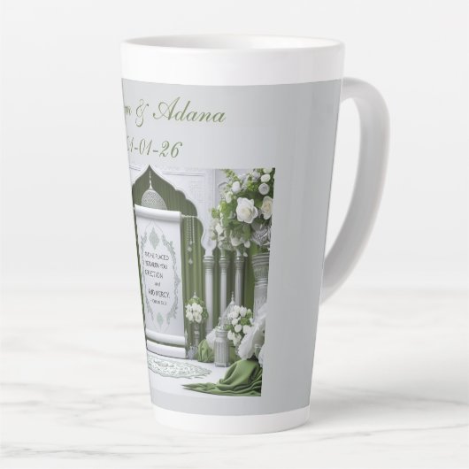Personalised Islamic Wedding Latte Mok (Rechterhoek)