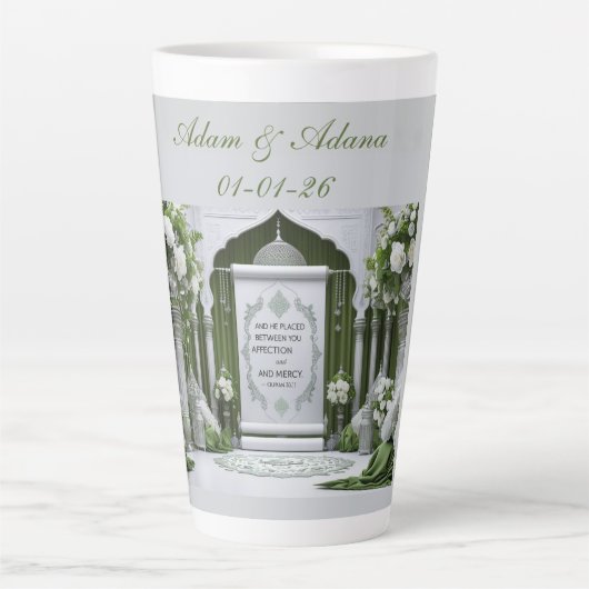 Personalised Islamic Wedding Latte Mok (Voorkant)