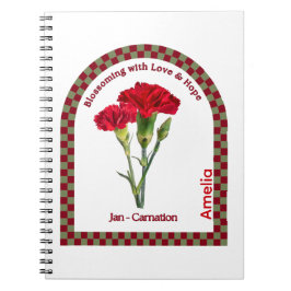 Personalised January Birth Month Flower Notebook Notitieboek