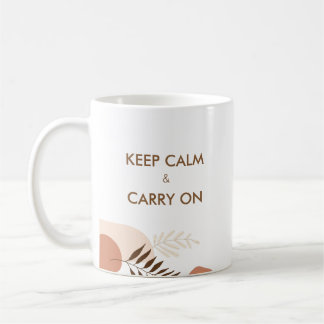 Personalised Keep Calm & Carry On Modern Chic  Koffiemok