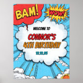 Personalised Kids Superhero Party Welcome Poster (Voorkant)