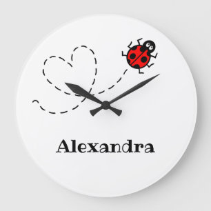 Personalised Ladybird Pattern Wall Clock Grote Klok