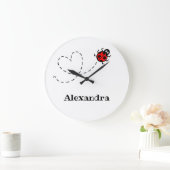 Personalised Ladybird Pattern Wall Clock Grote Klok (Huis)