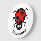 Personalised Ladybird Pattern Wall Clock Grote Klok (Hoek)