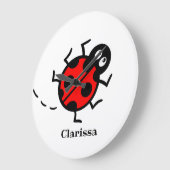 Personalised Ladybird Pattern Wall Clock Grote Klok (Hoek)