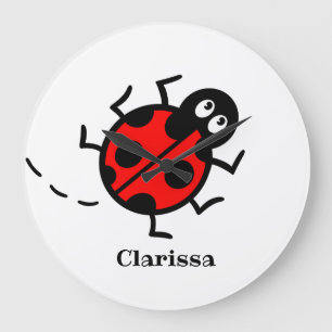 Personalised Ladybird Pattern Wall Clock Grote Klok