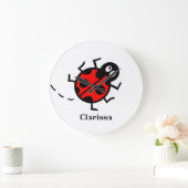 Personalised Ladybird Pattern Wall Clock Grote Klok (Huis)