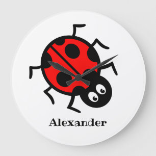 Personalised Ladybird Pattern Wall Clock Grote Klok