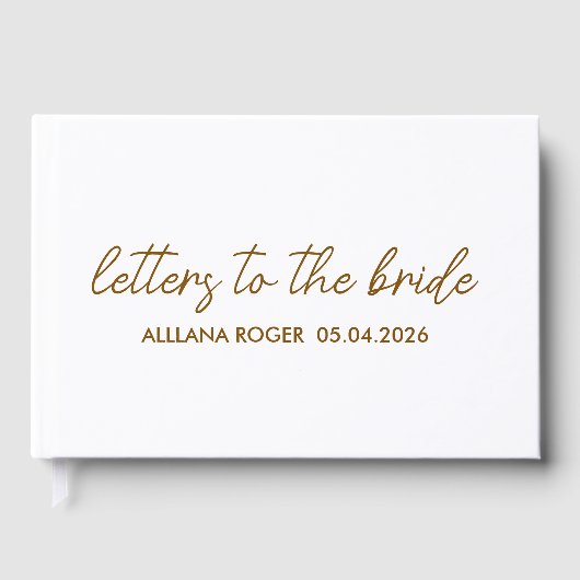 Personalised Linen Cover Letters to the Bride Gues Gastenboek (Voorkant)