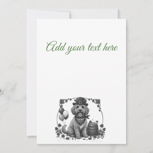 Personalised Lucky Cockapoo St. Patrick's Day Kaart (Achterkant)