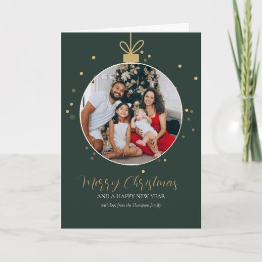 Personalised luxury modern family photo Christmas  Kaart (Voorkant)