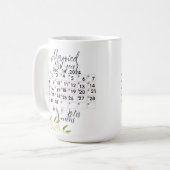 Personalised Married Calendar Date 1th anniversary Koffiemok (Voorkant links)